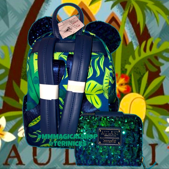 Loungefly Disney Aulani Sequined Paradise Vibes Backpack and Matching Wallet main image 7